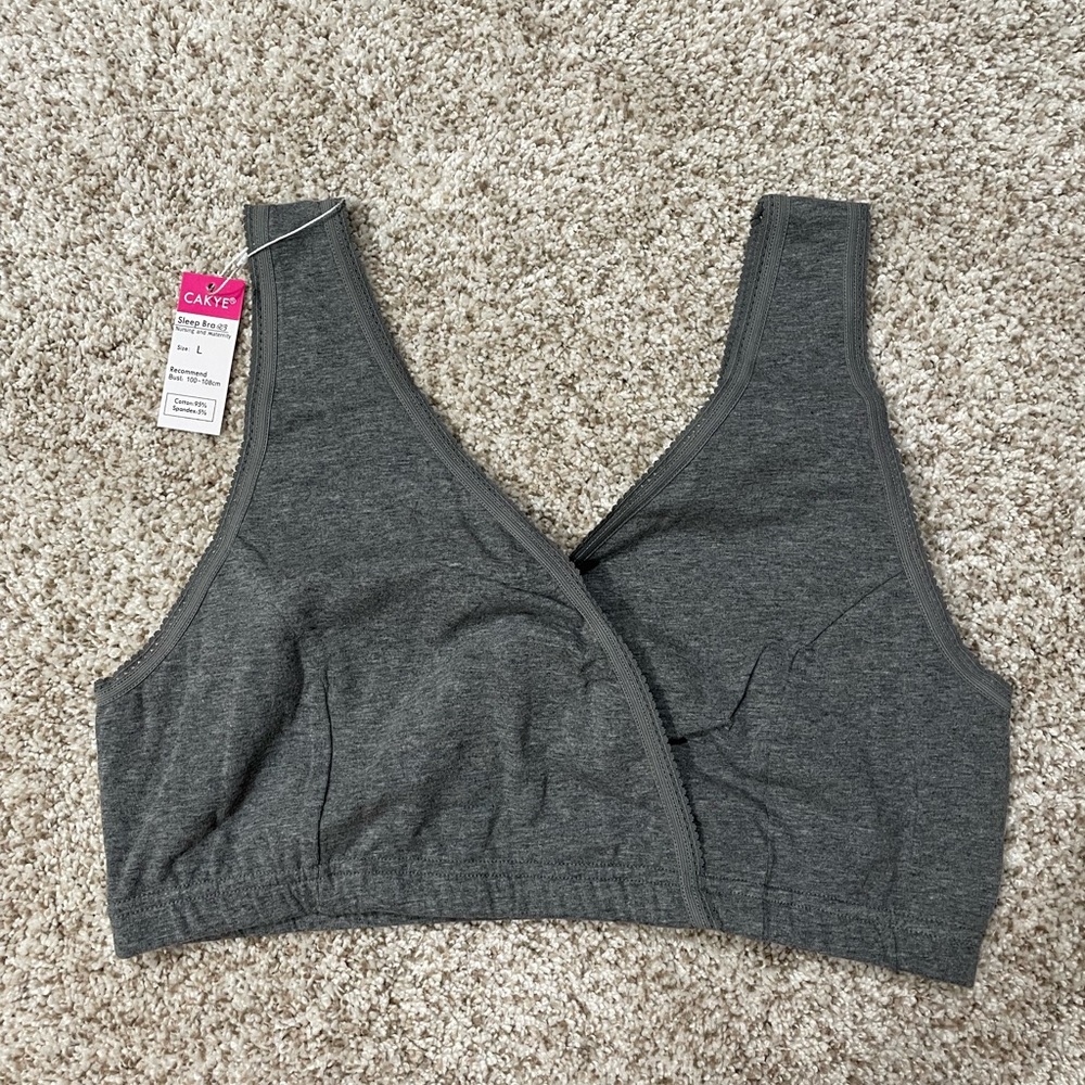 Grey nursing/maternity sleep bra